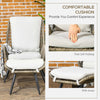 Outsunny 2 Pieces PE Rattan Patio Leisure Chair Set with Adjustable Backrest, Outdoor Reclining Patio Chair and Footrest with Cushion, Khaki