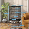 PawHut 43" Bird Cage for Budgies Cockatiels Canaries Lovebirds Finches with Rolling Stand, Toys, Removable Tray, Storage Shelf, Black