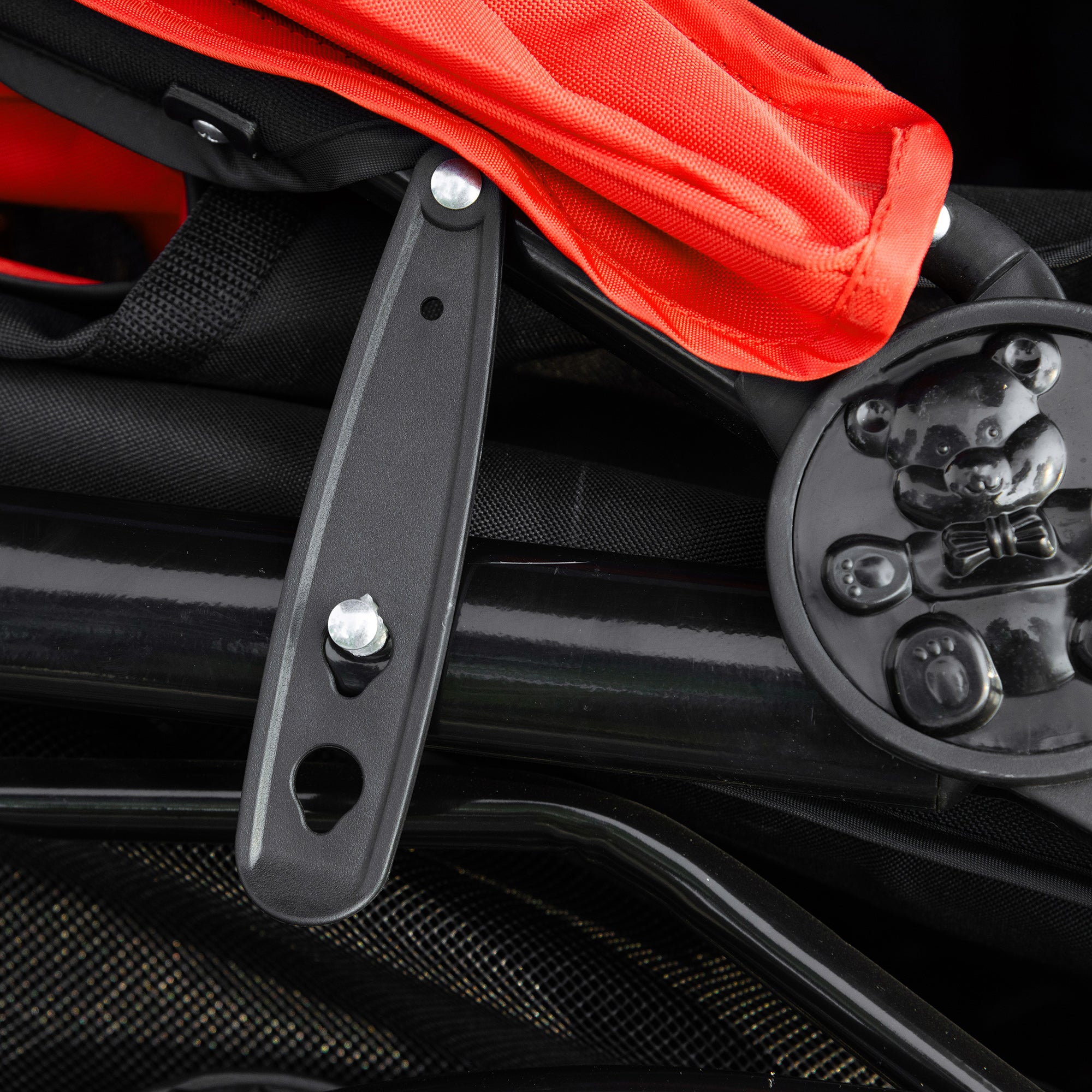 PawHut 3 Wheel Folding Dog Pet Stroller Jogger Travel Carrier Adjustable Canopy Storage Brake Mesh Window for Small Medium Dog Cat Red