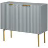HOMCOM Accent Cabinet, Sideboard Buffet Cabinet, Modern Storage Cabinet with Gold Legs, Soft Close, Adjustable Shelves, Grey