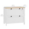 HOMCOM Lateral File Cabinet with 2 Drawer, Lockable Filing Cabinet with Adjustable Hanging Bar for Letter, A4 and Legal Size, White