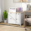 HOMCOM Lateral File Cabinet with 2 Drawer, Lockable Filing Cabinet with Adjustable Hanging Bar for Letter, A4 and Legal Size, White