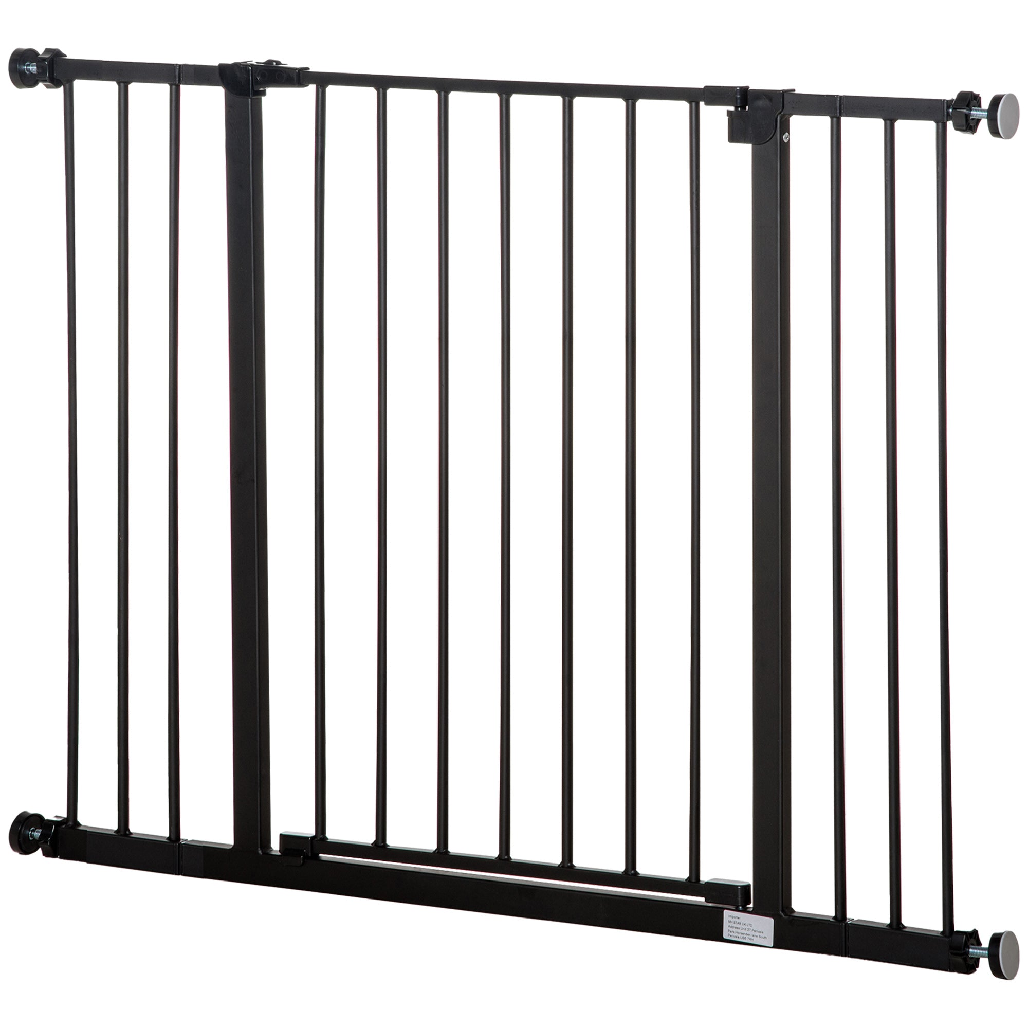 PawHut 30 Inch Tall Pet Gate with Door Dog Gate and Barrier Indoor for Stairs Includes 4