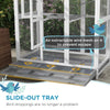 PawHut 65" Bird Cage Large Wooden Aviary for Canary with Standing Pole Nest Slide-out Tray, for Indoor Outdoor, Grey