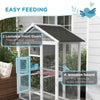 PawHut 65" Bird Cage Large Wooden Aviary for Canary with Standing Pole Nest Slide-out Tray, for Indoor Outdoor, Grey