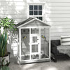 PawHut 65" Bird Cage Large Wooden Aviary for Canary with Standing Pole Nest Slide-out Tray, for Indoor Outdoor, Grey