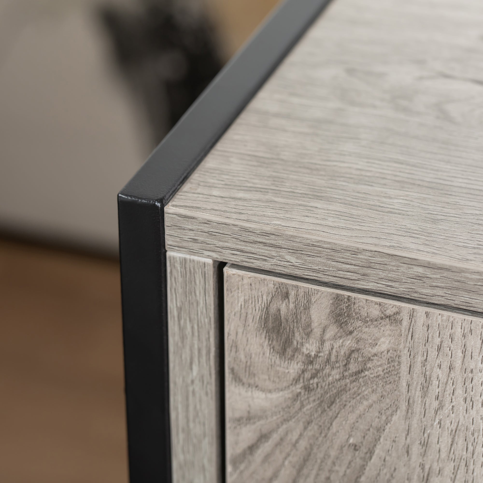 PawHut Large Wooden & Steel Cat Litter Box Enclosure, Kitten Washroom End Table, Indoor Hidden Cat House with Magnetic Doors & Storage Shelves, Gray