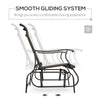 Outsunny 2-Person Outdoor Glider Chair, Patio Glider Rocking Chair with Mesh Seat and Backrest, Steel Frame for Outdoor, Backyard, Cream White