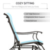 Outsunny 2-Person Outdoor Glider Chair, Patio Glider Rocking Chair with Mesh Seat and Backrest, Steel Frame for Outdoor, Backyard, Cream White