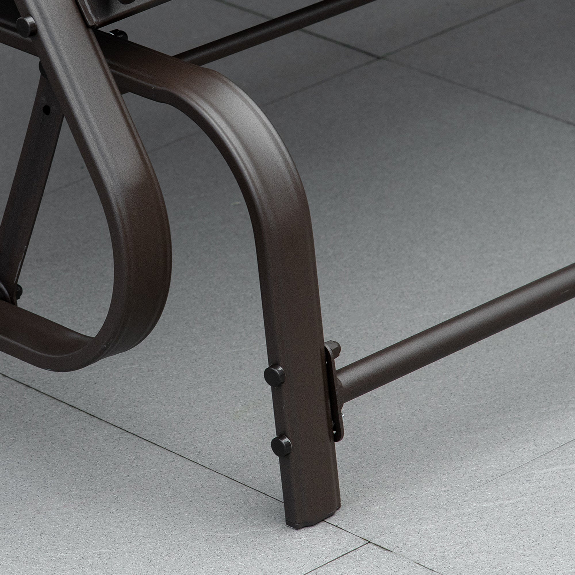 Outsunny 2-Person Outdoor Glider Chair, Patio Glider Rocking Chair with Mesh Seat and Backrest, Steel Frame for Outdoor, Backyard, Cream White