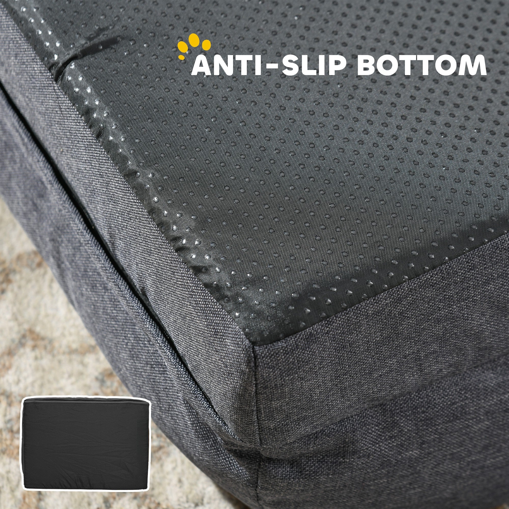 PawHut Dog Sofa Bed Pet Bed Dog Mattress with Removable Washable Cover, Anti-Slip Bottom, for Large Sized Dogs, 120L x 80W x 22Hcm - Charcoal Grey