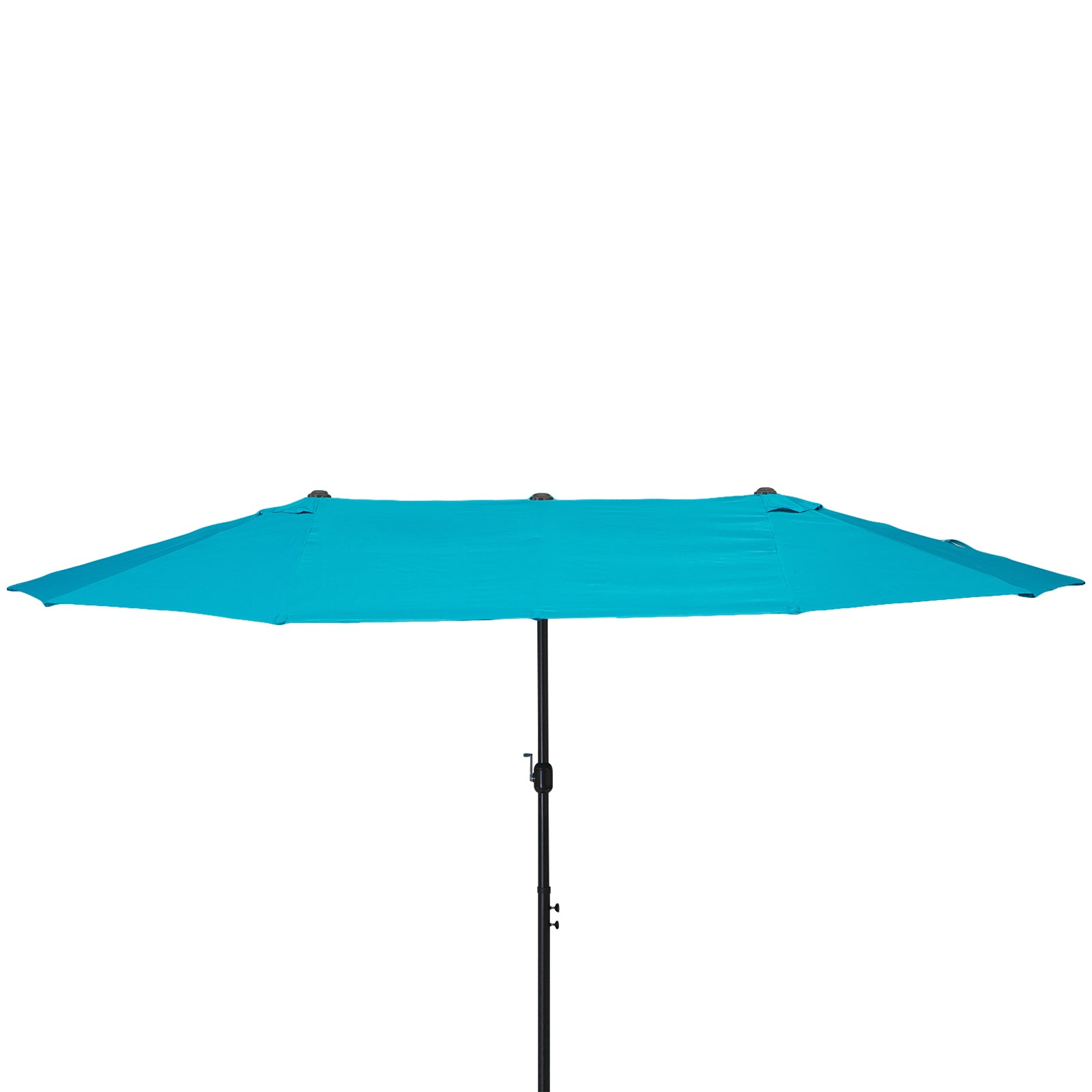 Outsunny 15ft Double-sided Patio Umbrella with Twin Canopy, Extra Large Outdoor Parasol with Crank for Pool, Deck, Market, Sky Blue