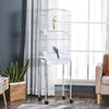 PawHut 62" Bird Cage Budgie Cage with Wheels, Detachable Stand, Storage, White