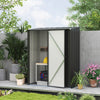 Outsunny 5' x 3' Outdoor Storage Shed, Steel Garden Shed with Single Lockable Door and Gloves, Tool Storage House for Backyard, Patio, Lawn, Black