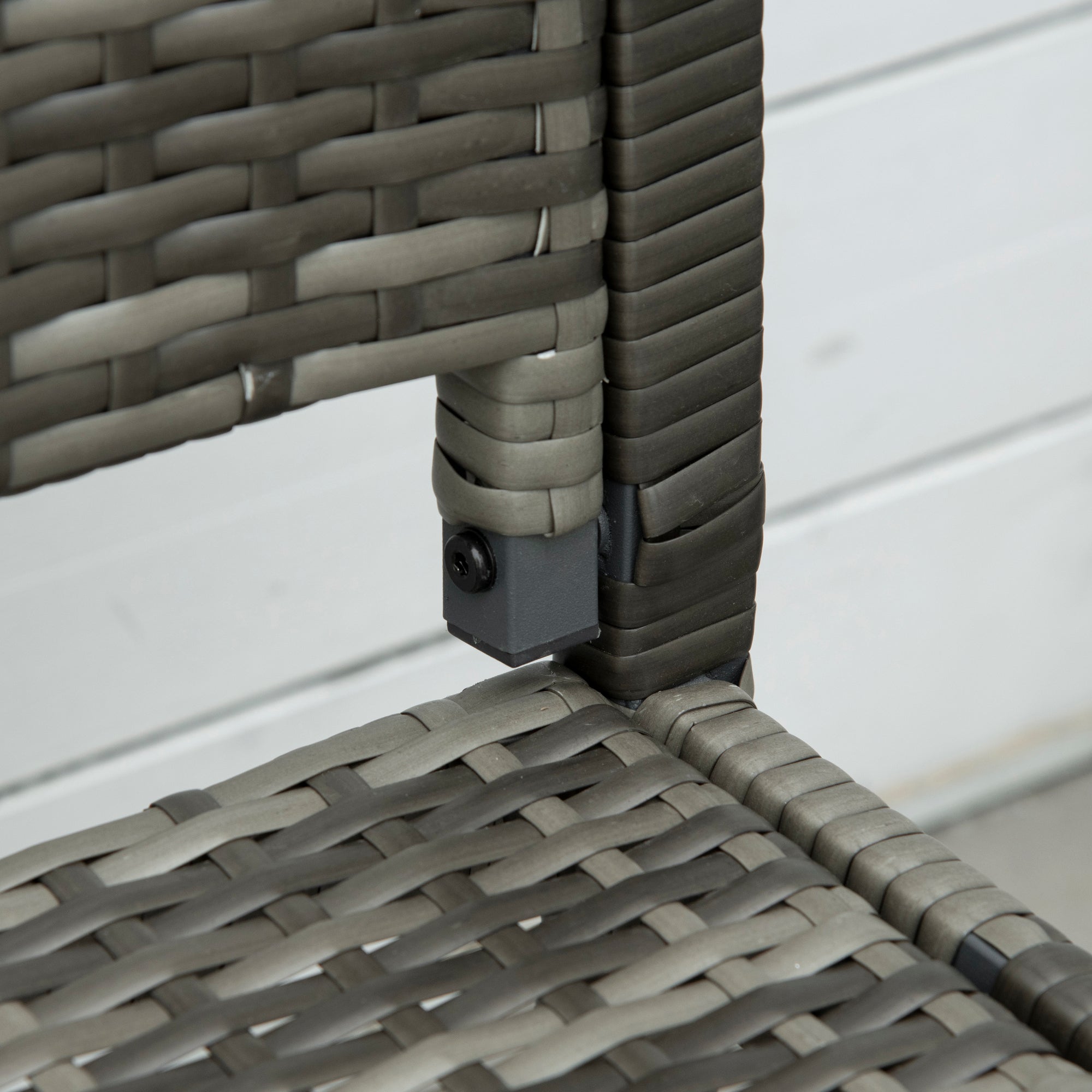 Outsunny Rattan Wicker Loveseat Garden Bench Hand Woven Portable Backyard Gray