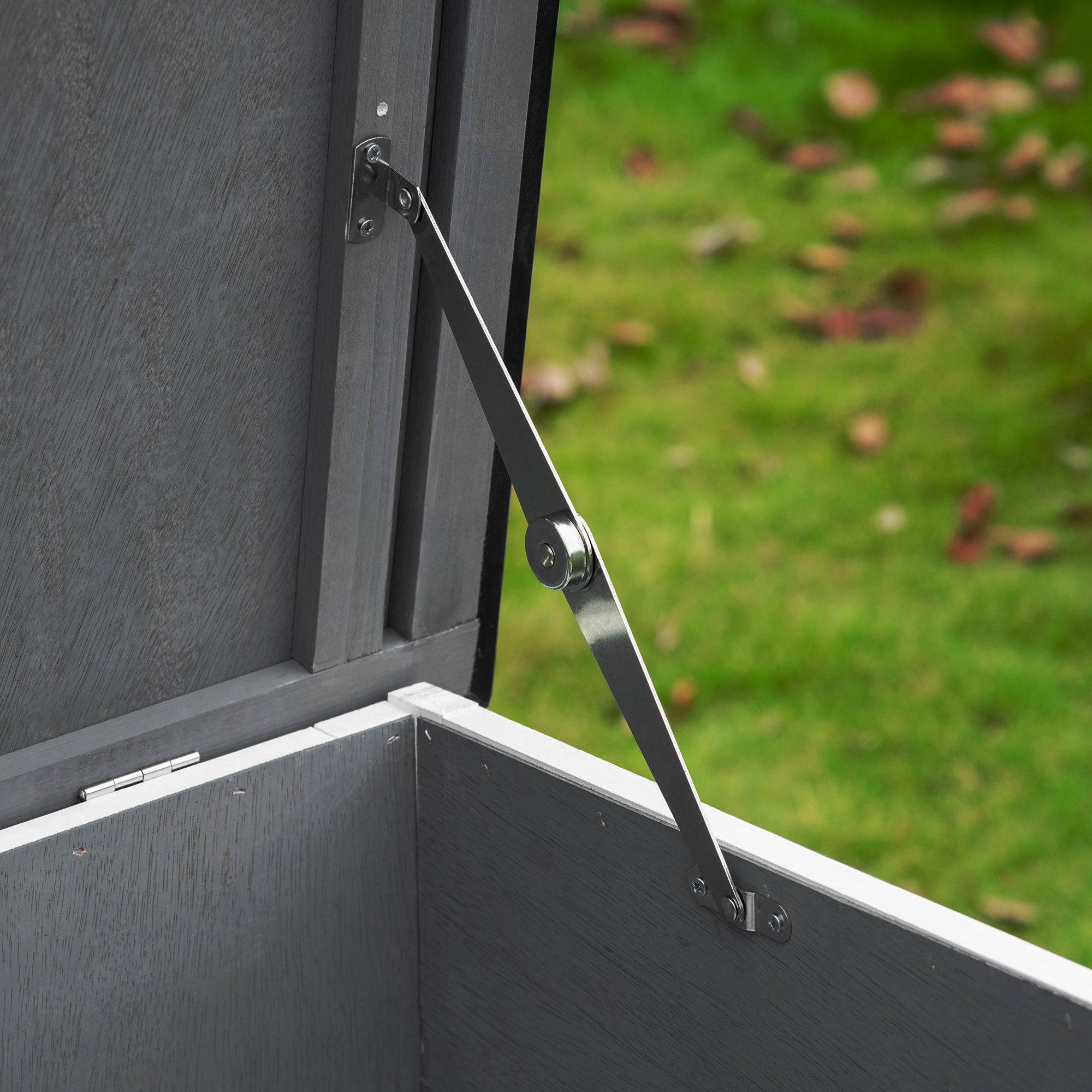 Pawhut Rabbit Hutch Wooden Bunny Cage Small Animal House w/ 2 Large Main Rooms, Pull Out Tray, Protection from UV Rays and Water, Grey