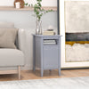 HOMCOM Narrow Side Table, Accent End Table with Pull-out Tray, Open Shelf and Cupboard, Slim Nightstand with Storage for Living Room, Grey
