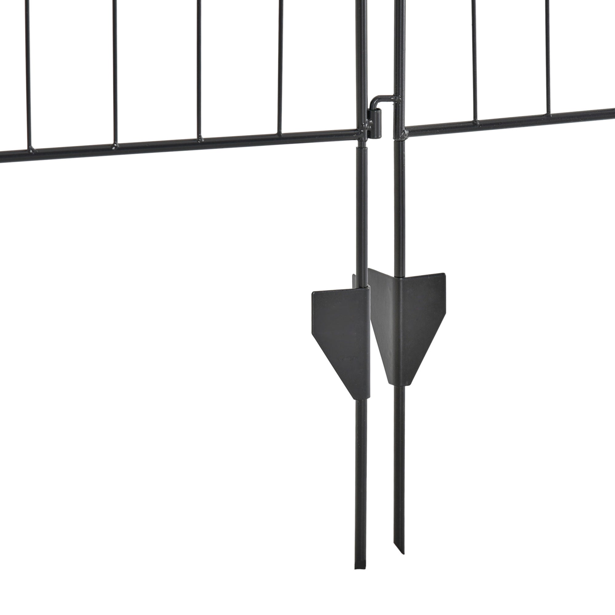 Outsunny Garden Decorative Fence 4 Panels 44in x 12ft Steel Wire Border Edging for Landscaping