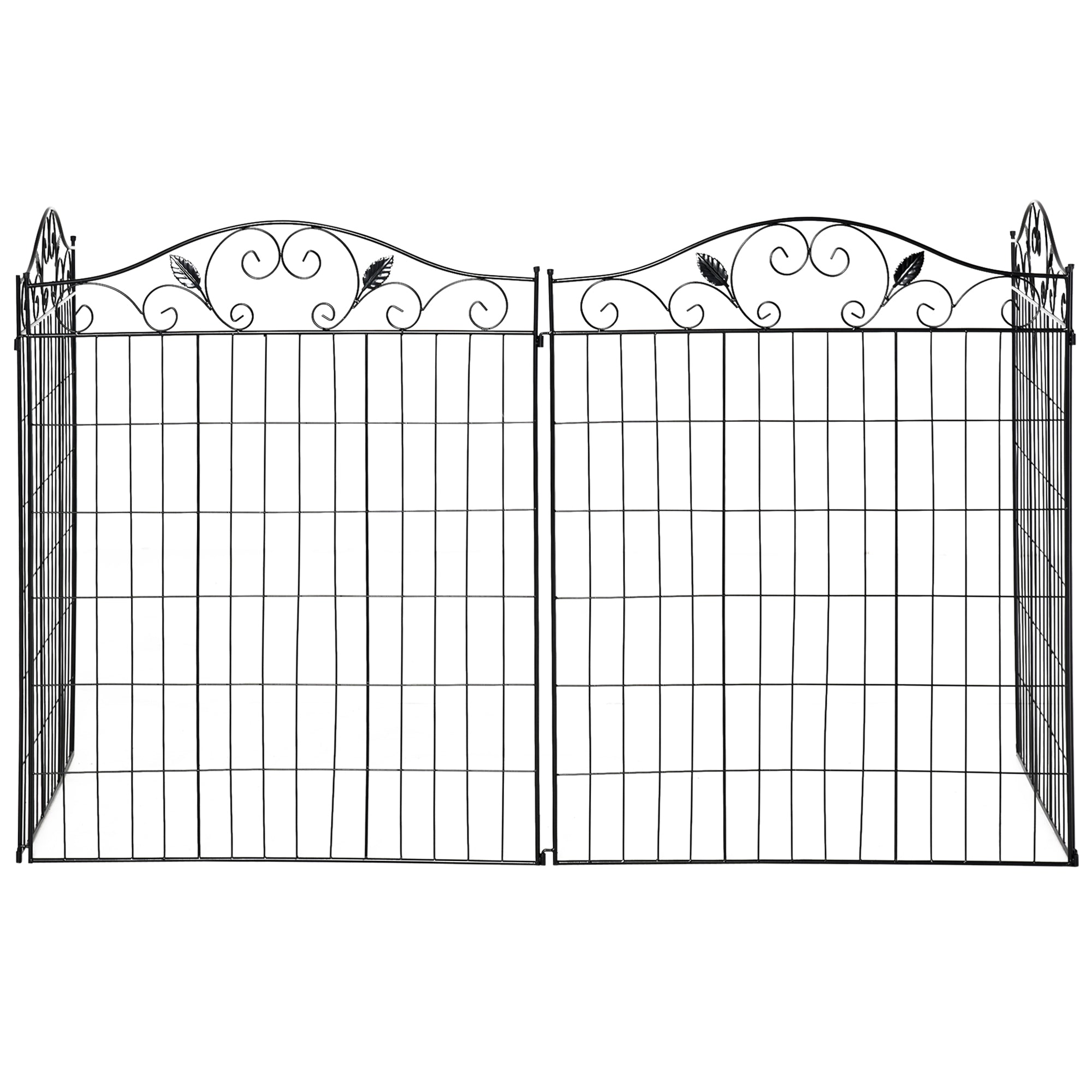 Outsunny Garden Decorative Fence 4 Panels 44in x 12ft Steel Wire Border Edging for Landscaping