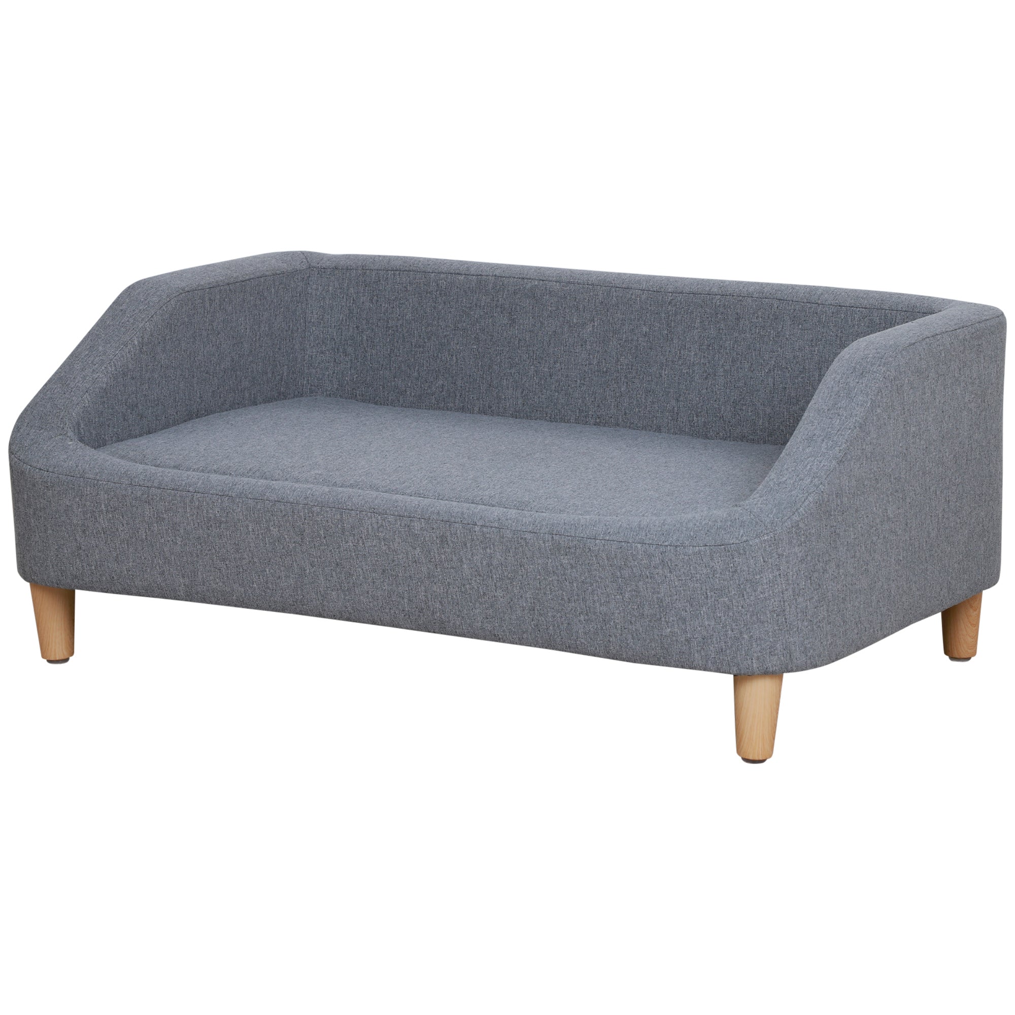 PawHut Dog Sofa Bed, Cat Sofa, Dog Couch w/ Soft Cushion, Removable and Washable Cover, for Small, Medium and Large Dogs, 95 x 63 x 39cm - Grey