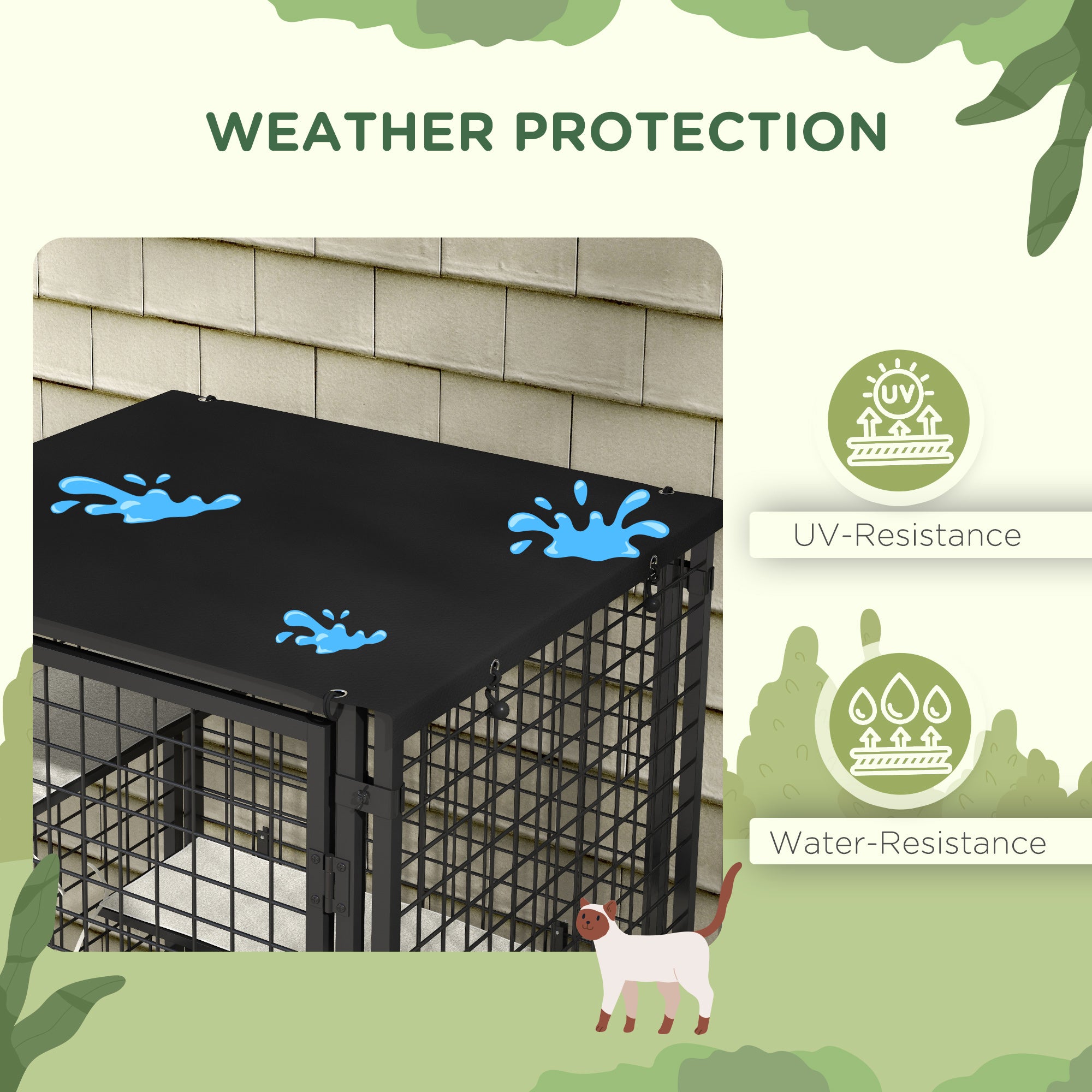 PawHut 71"H Large Cat Cage, Multi-Level Catio Outdoor Cat Enclosure with UV-and Water Resistant Cover, 5 Platforms, Soft Pads, Double Doors, Metal for Indoor Outdoor Use, Black