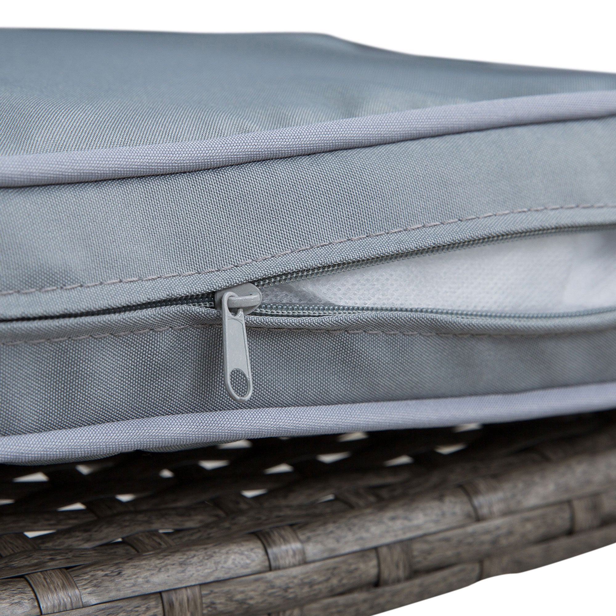 Outsunny 3 Pieces Patio Bar Set Wicker Garden Bistro Set Outdoor Furniture PE Rattan Table and Stools with Seat Cushion, Grey