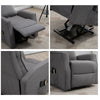HOMCOM Power Lift Massage Recliner Chair, Electric Linen Fabric Reclining Chair with 8 Vibration Points, Remote Control, Side Pockets, Dark Grey