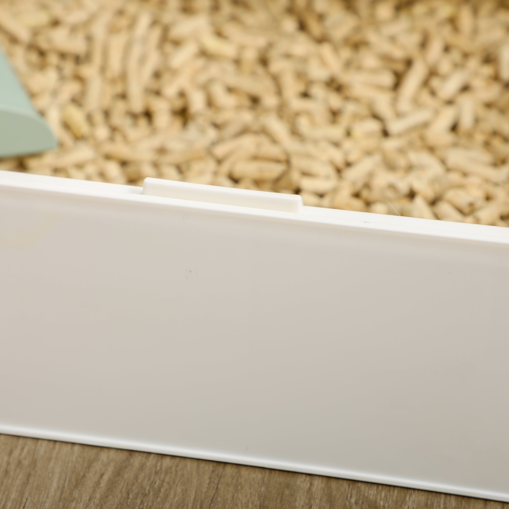 PawHut Cat Litter Box with Drawer Pan, Hooded Cat Litter Tray with Scoop, Deodorants, Front Entrance, 50 x 40 x 40cm - White