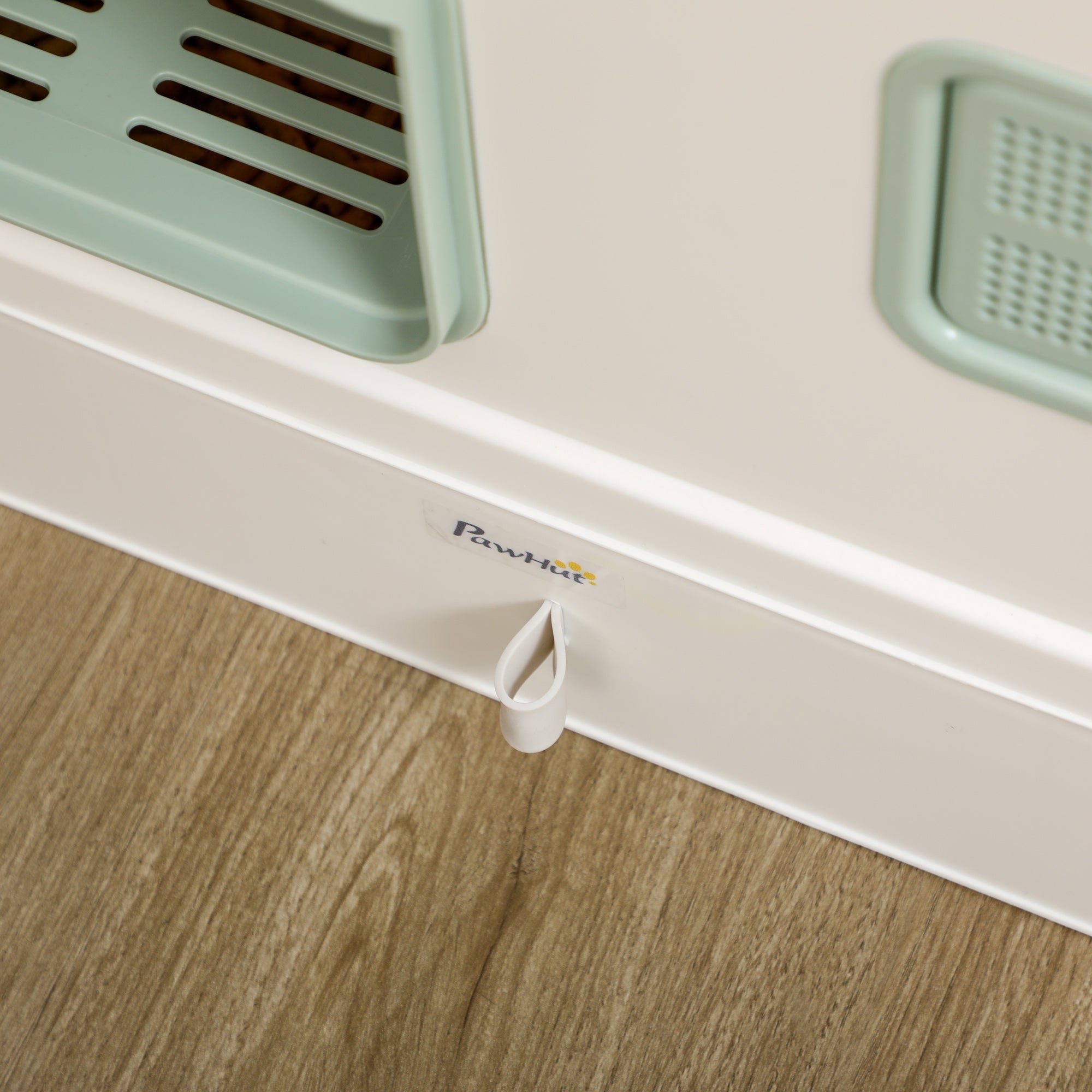 PawHut Cat Litter Box with Drawer Pan, Hooded Cat Litter Tray with Scoop, Deodorants, Front Entrance, 50 x 40 x 40cm - White