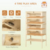 PawHut Fir Wood Hamster Cage Mouse Rats Small Animals Play House Exercise Activity Center, 47.25"H
