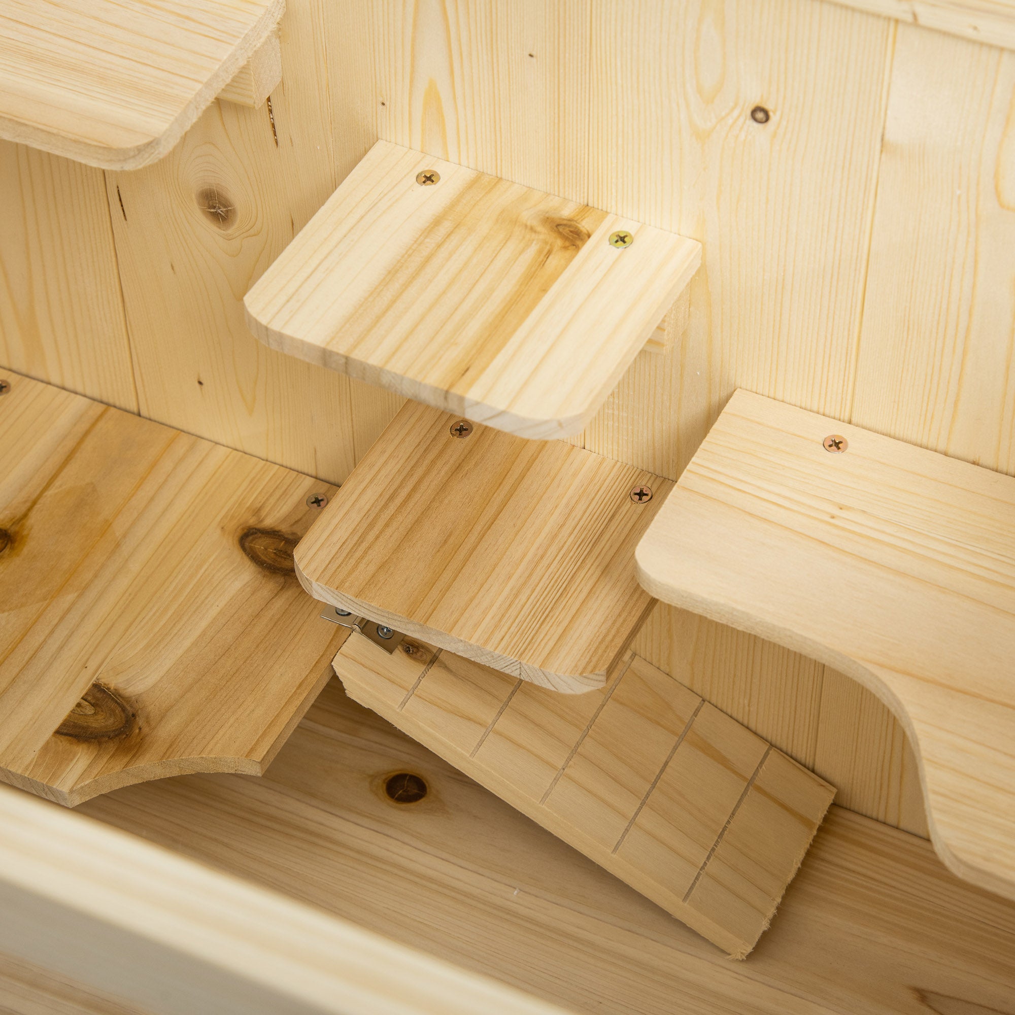 PawHut Fir Wood Hamster Cage Mouse Rats Small Animals Play House Exercise Activity Center, 47.25"H