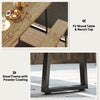 Outsunny Picnic Table and Bench Set for 6 Persons, 70" Wood Outdoor Dining Table Bench Set with 2" Umbrella Hole, Slatted Top & Steel Frame, for Party, BBQ, Patio, Lawn, Brown