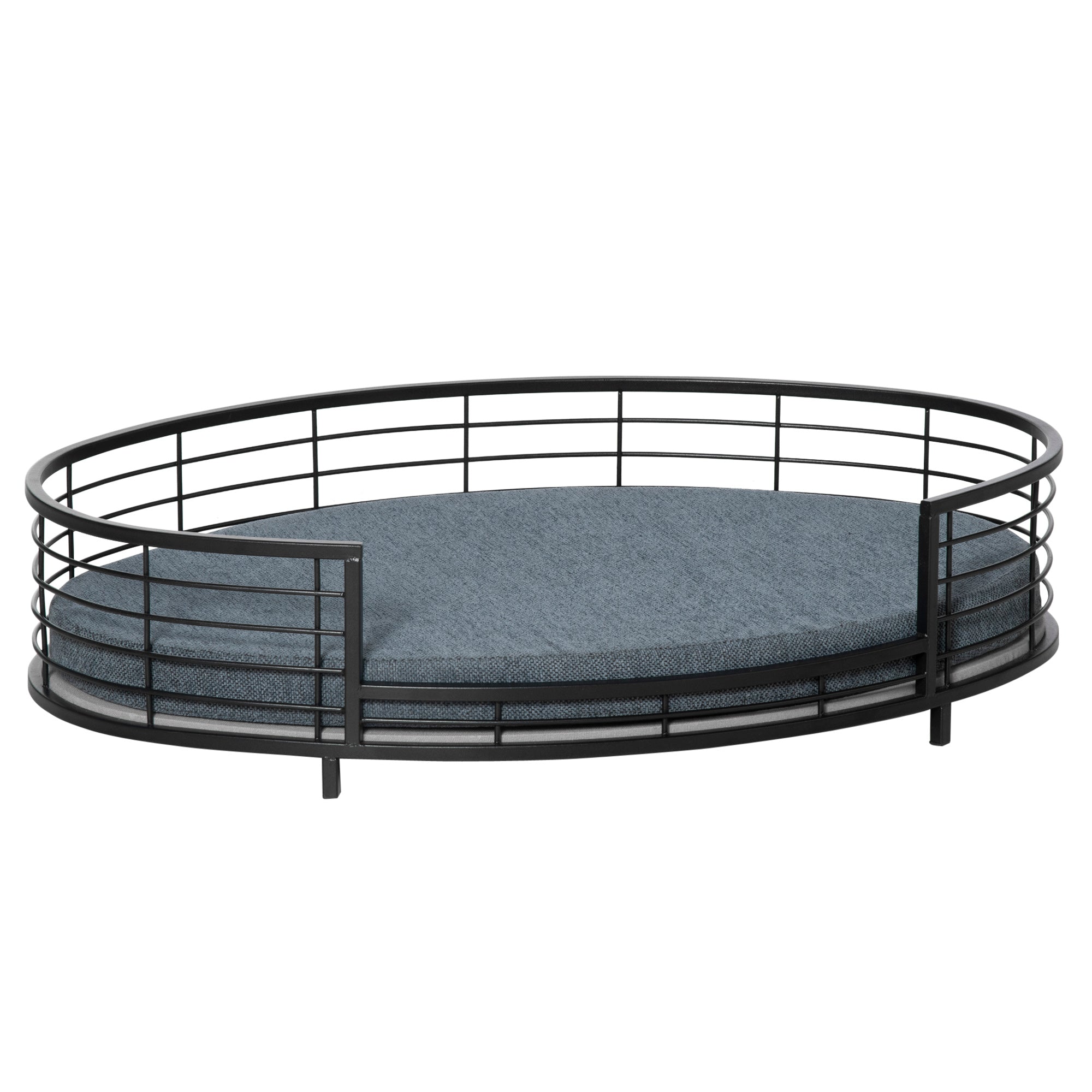 PawHut Raised Pet Bed Modern Dog Cat Sofa with Soft Cushion, Removable Cover, for Small and Medium Dogs - Black