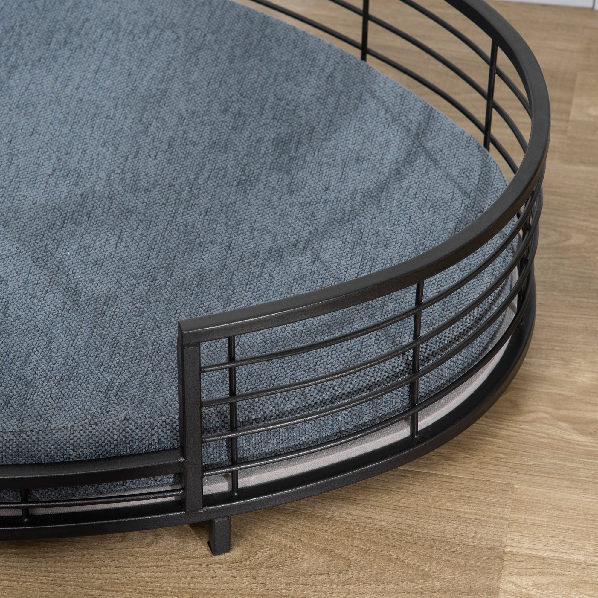 PawHut Raised Pet Bed Modern Dog Cat Sofa with Soft Cushion, Removable Cover, for Small and Medium Dogs - Black