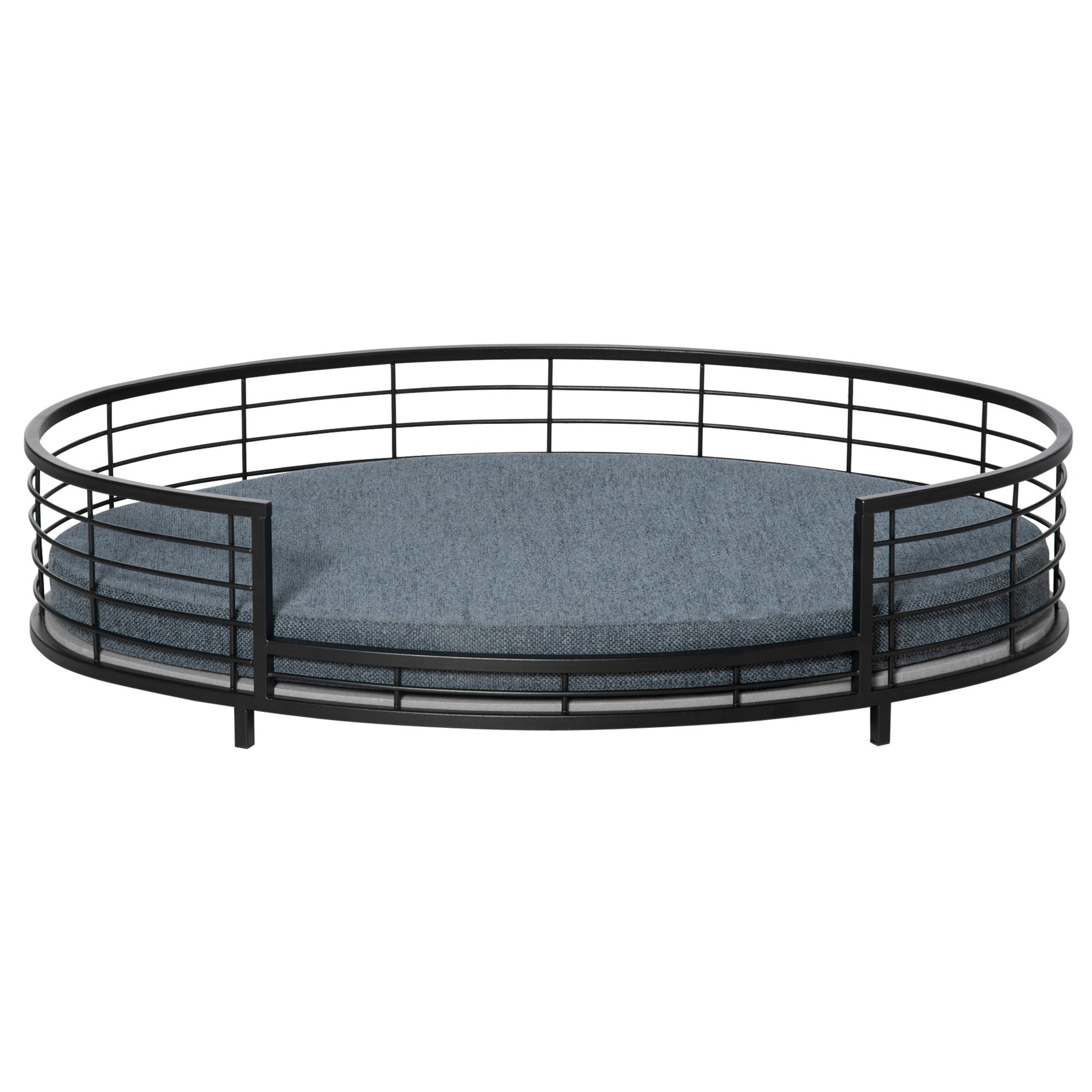 PawHut Raised Pet Bed Modern Dog Cat Sofa with Soft Cushion, Removable Cover, for Small and Medium Dogs - Black