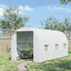 Outsunny 14.6 x 6.6 x 6.6ft Walk-in Tunnel Greenhouse Portable Garden Plant Growing Warm House with Door and Ventilation Window White