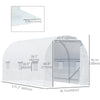 Outsunny 14.6 x 6.6 x 6.6ft Walk-in Tunnel Greenhouse Portable Garden Plant Growing Warm House with Door and Ventilation Window White