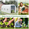 Outsunny 14.6 x 6.6 x 6.6ft Walk-in Tunnel Greenhouse Portable Garden Plant Growing Warm House with Door and Ventilation Window White