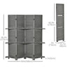 HOMCOM 4 Panel Room Divider with Display Shelf, 5.6 FT Folding Privacy Screen, Portable Freestanding Partition Wall Divider for Home Office, Grey