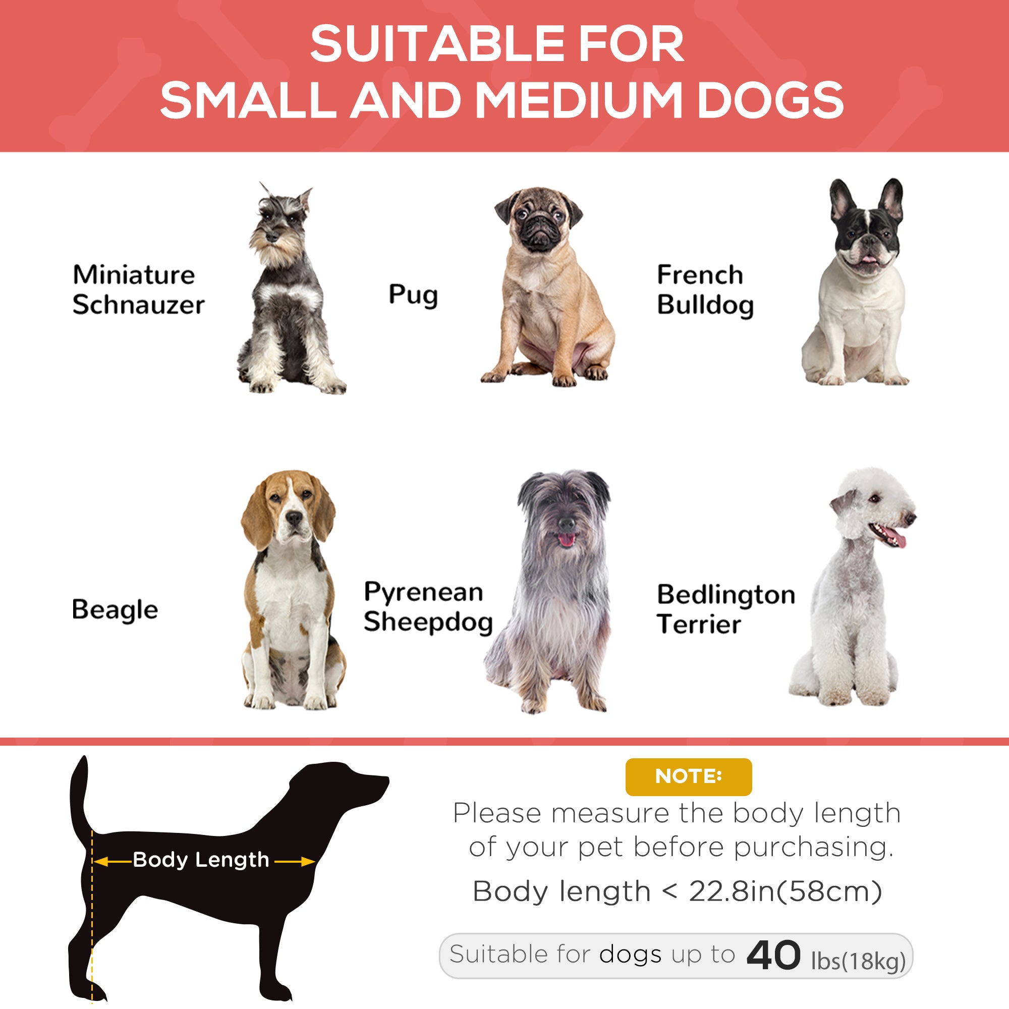PawHut Elevated Dog Bed, Raised Dog Cot for M Sized Dogs, Indoor & Outdoor, 30" x 24" x 7", Red