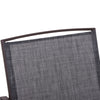 Outsunny Patio Double Glider Chair with Glass Top Center Table, Outdoor Glider Chair with High Back,  Sling Fabric for Garden, Bench, Grey