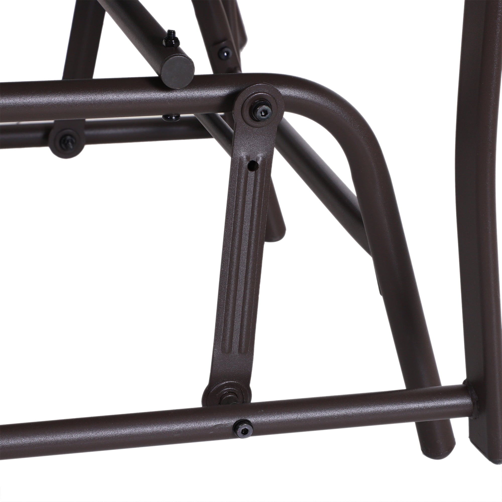 Outsunny Patio Double Glider Chair with Glass Top Center Table, Outdoor Glider Chair with High Back,  Sling Fabric for Garden, Bench, Grey