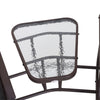 Outsunny Patio Double Glider Chair with Glass Top Center Table, Outdoor Glider Chair with High Back,  Sling Fabric for Garden, Bench, Grey