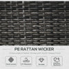 Outsunny Patio Rattan Single Sofa, Outdoor Wicker Armchair with Cushions for Garden, Balcony, Porch, Grey