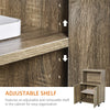 HOMCOM Microwave Cart on Wheels Utility Trolley Storage Sideboard Bookcase with 2-door Cabinet, Grey Wood Grain