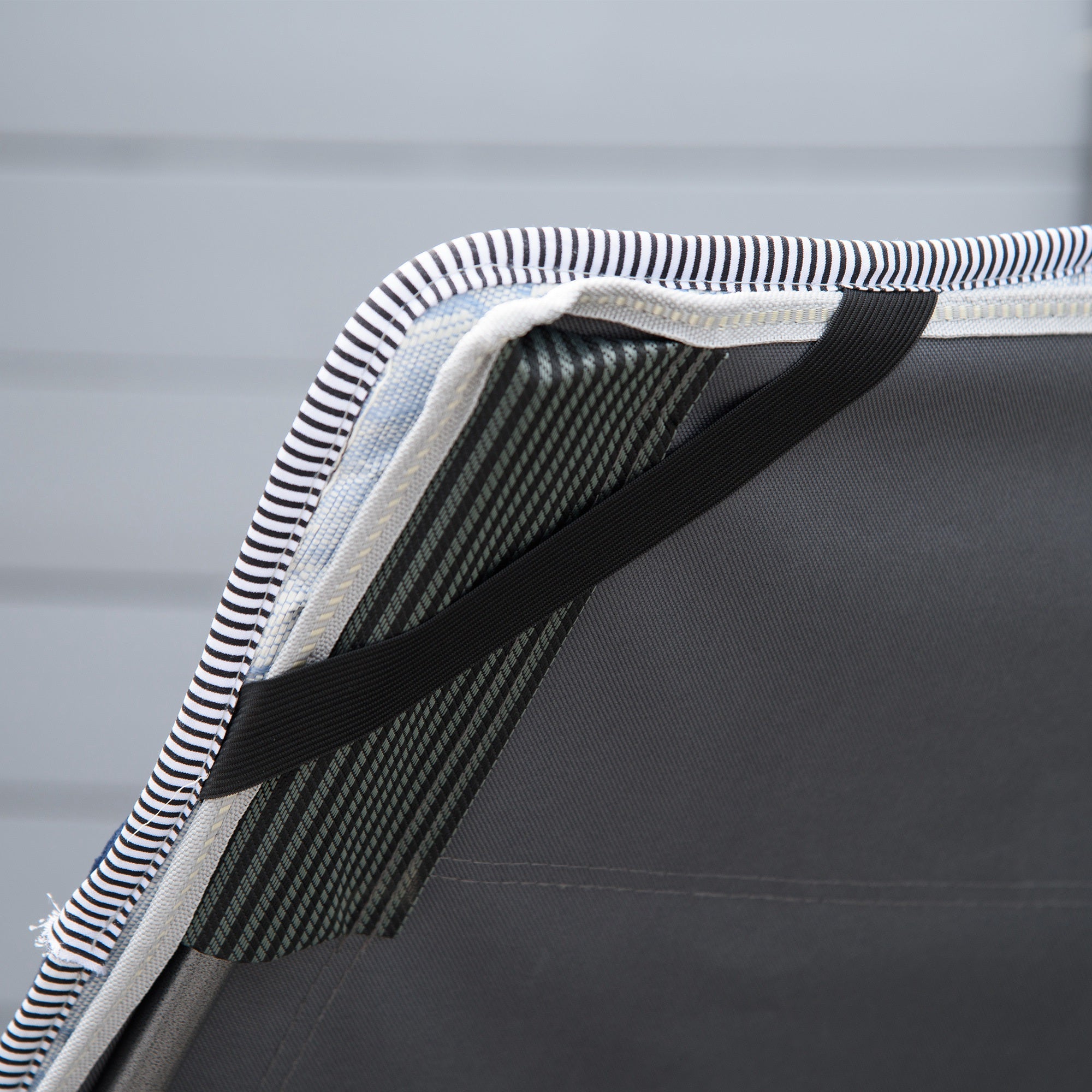 Outsunny Folding Camping Cot for Adults with Mattress & Pillow, Double Layer Oxford Heavy Duty Sleeping Cot with Carry Bag, Portable Travel Camp Cots for Indoor Outdoor, Grey&Blue