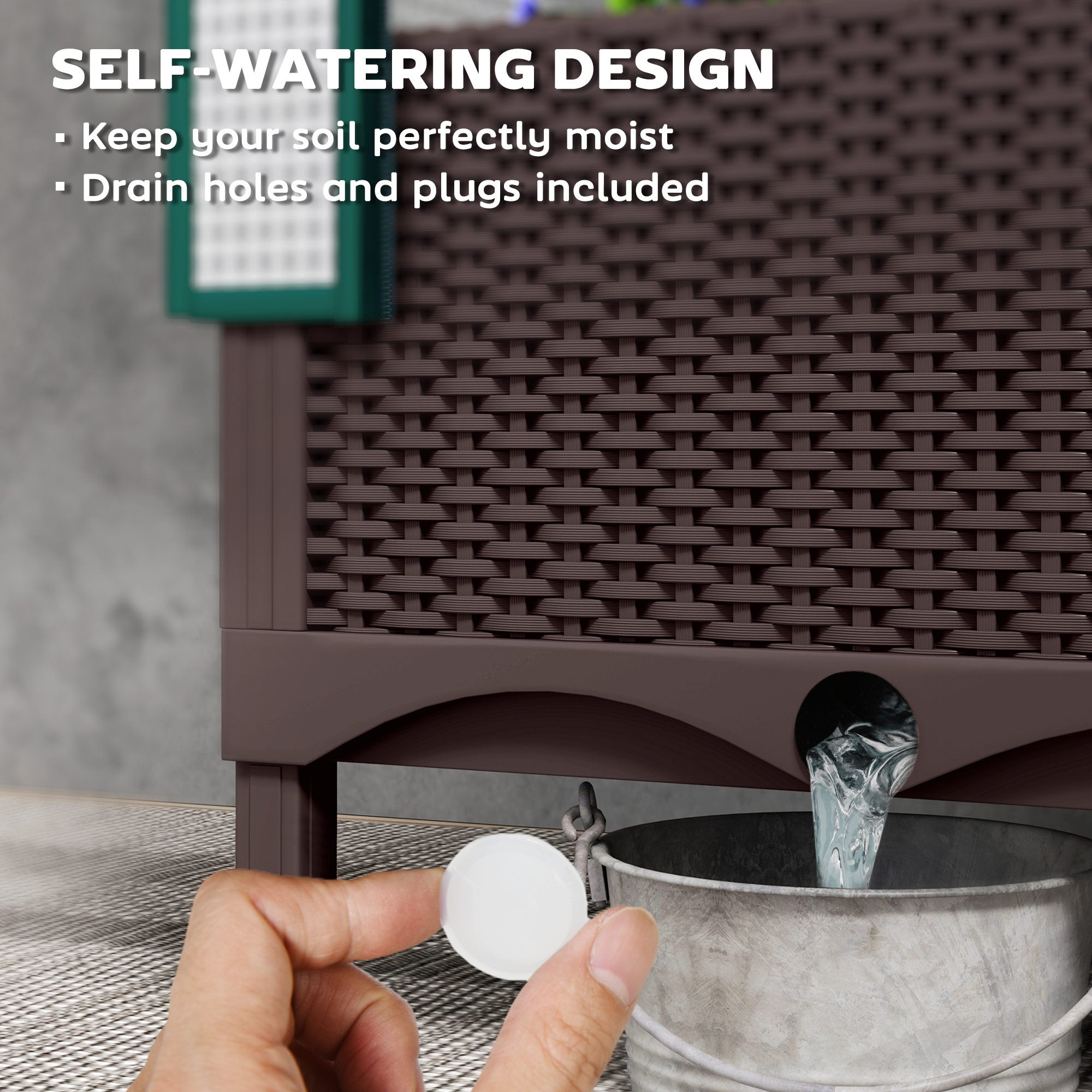 Outsunny Raised Garden Bed with Trellis, Outdoor Planter Box with PE Greenhouse Cover, Drainage Holes and Zipper Door for Patio, Backyard, Balcony, 31.5 x 15.7 x 48.8 inch, Brown