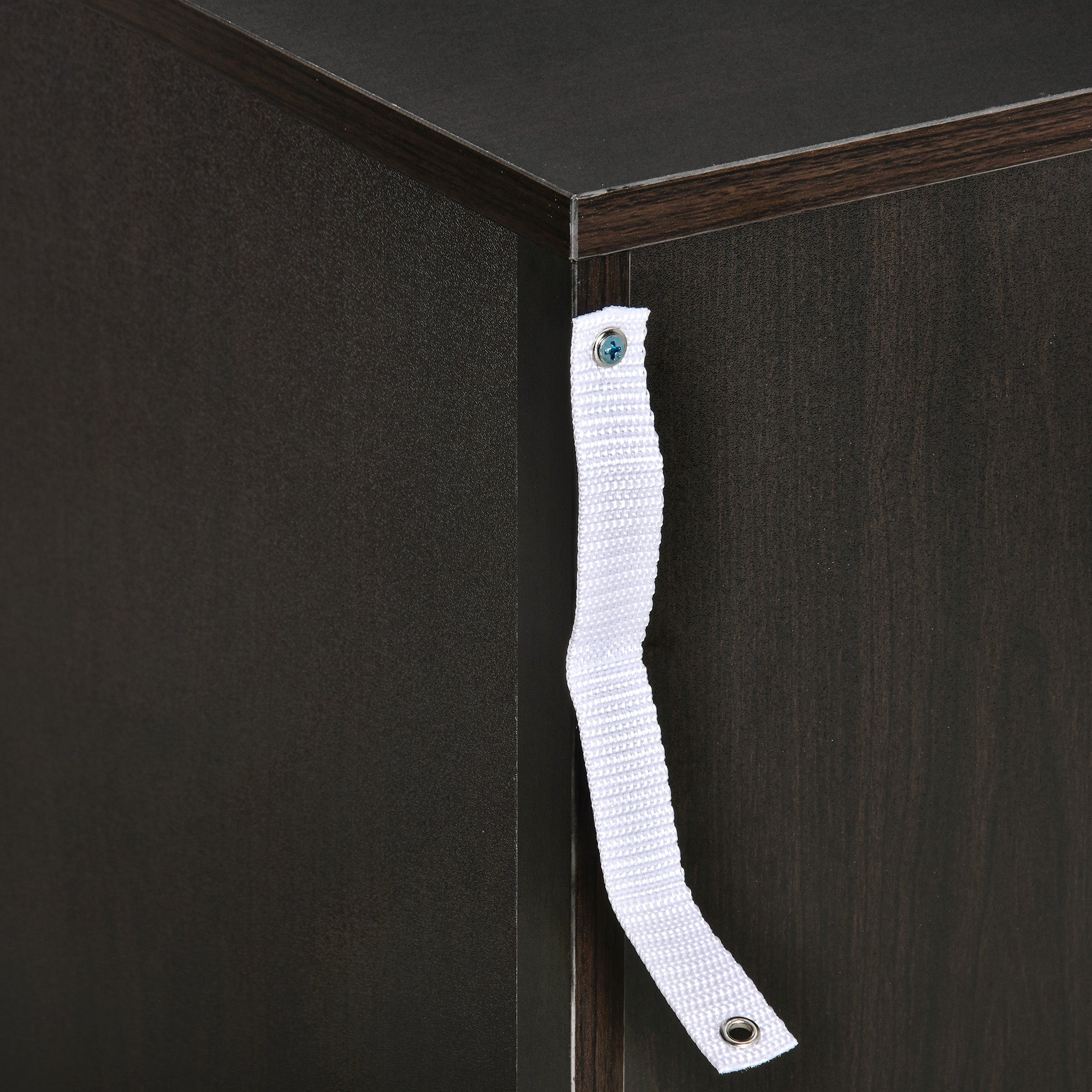 HOMCOM Bedside Table with 3 Drawers, Modern Wood Nightstand, Side Table with Anti-tipping Design for Bedroom, Dark Brown