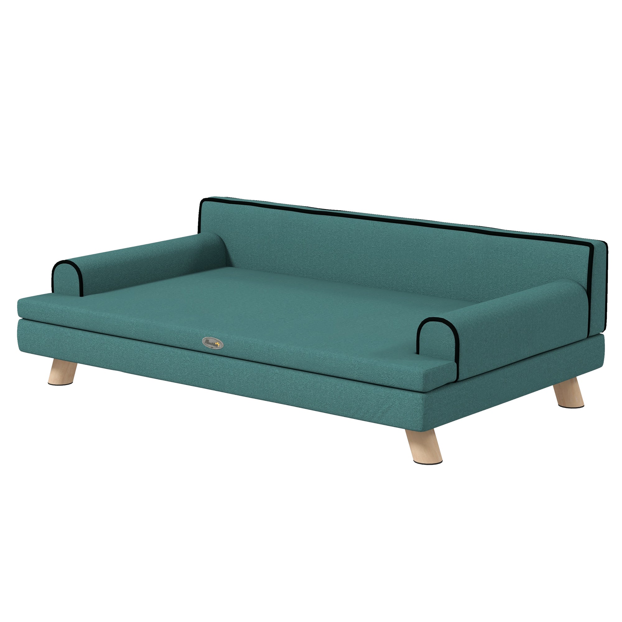 PawHut Dog Sofa with Legs Water-resistant Fabric, Pet Chair Bed for Large, Medium Dogs, Green, 100 x 62 x 32 cm