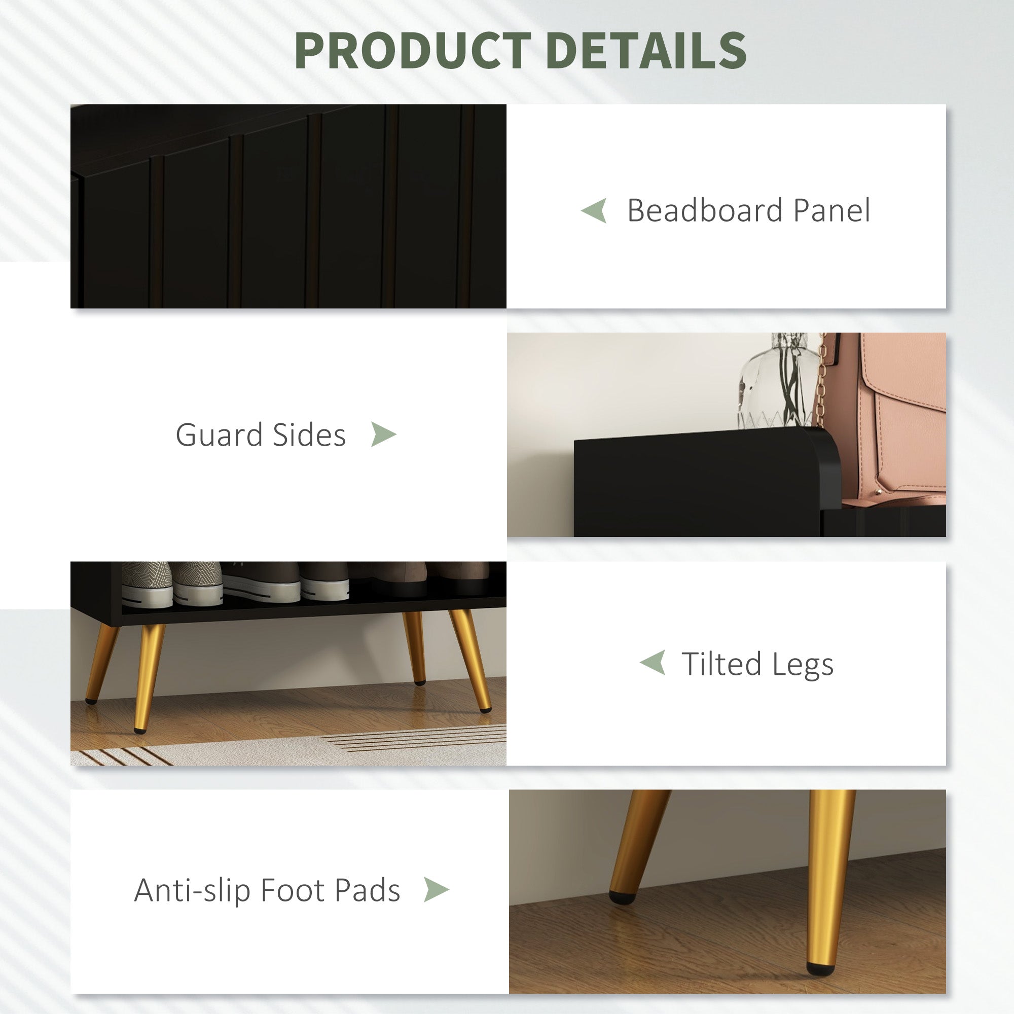 HOMCOM Narrow Shoe Cabinet for Entryway Shoe Storage Cabinet with 2 Doors, Adjustable Shelves and Open Shelf for 15 Pairs of Shoes, Black